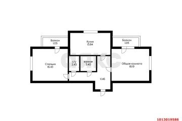 Фото №2: 2-комнатная квартира 67 м² - Краснодар, мкр. жилой комплекс Лучший, ул. Ростовское шоссе, 30/7