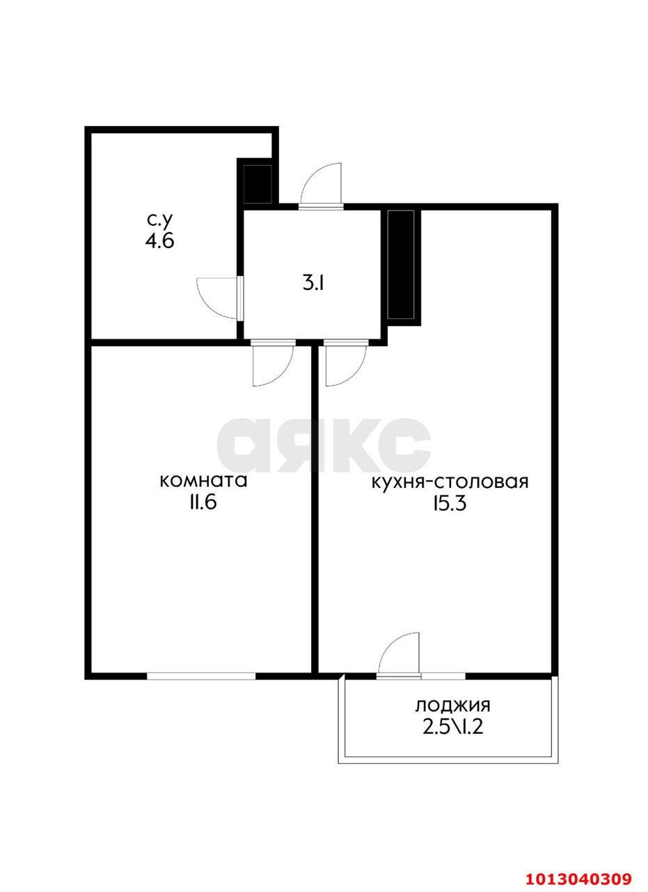 Фото №15: 1-комнатная квартира 39 м² - Краснодар, жилой комплекс Дыхание, ул. Лётчика Позднякова, 2к13