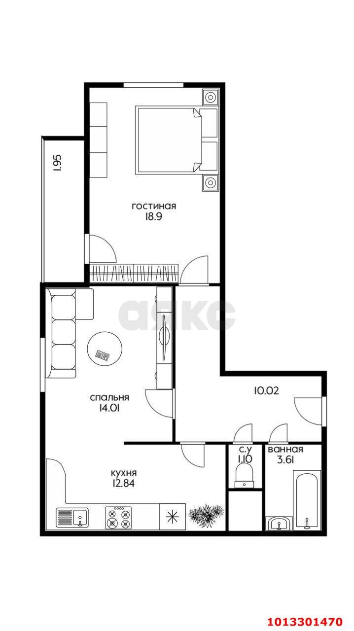 Фото №11: 2-комнатная квартира 61 м² - Краснодар, жилой комплекс Жемчужина, ул. имени Ф.И. Шаляпина, 30/1