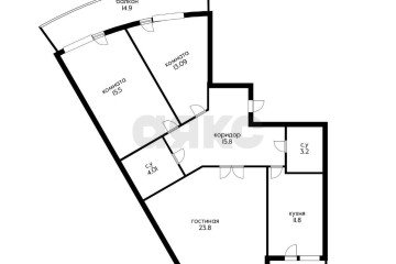 Фото №5: 3-комнатная квартира 104 м² - Краснодар, мкр. жилой комплекс Видный, ул. Командорская, 3к1