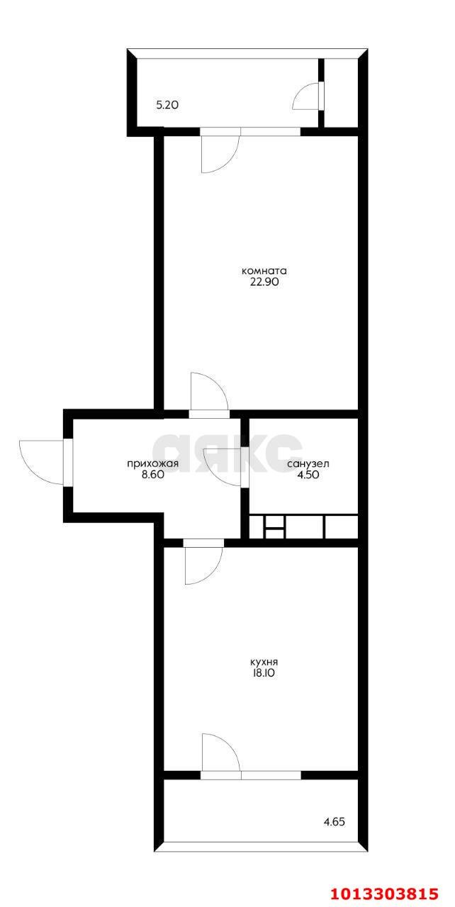 Фото №12: 1-комнатная квартира 53 м² - Краснодар, Центральный, ул. Будённого, 129