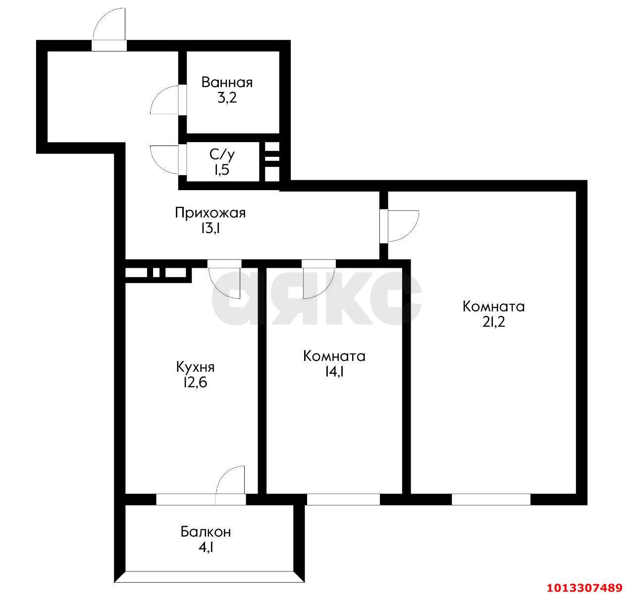 Фото №13: 2-комнатная квартира 70 м² - Краснодар, жилой комплекс Лиговский, ул. Героя Хабибуллина, 13