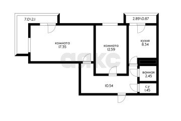 Фото №2: 2-комнатная квартира 62 м² - Краснодар, мкр. Школьный, ул. Школьная