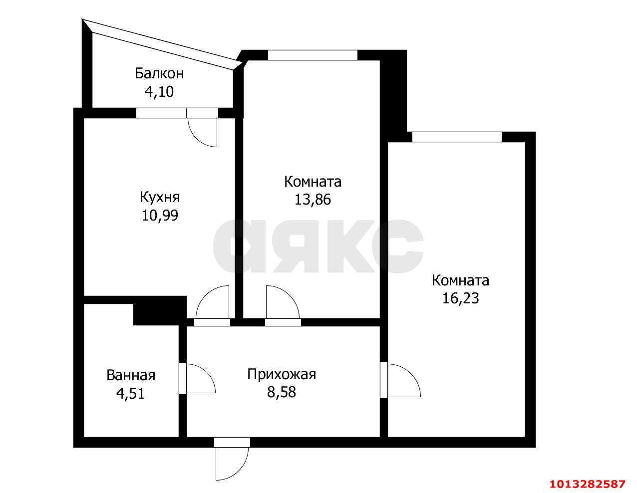 Фото №11: 2-комнатная квартира 55 м² - Краснодар, жилой комплекс Дружный, ул. Адмирала Серебрякова, 3к1