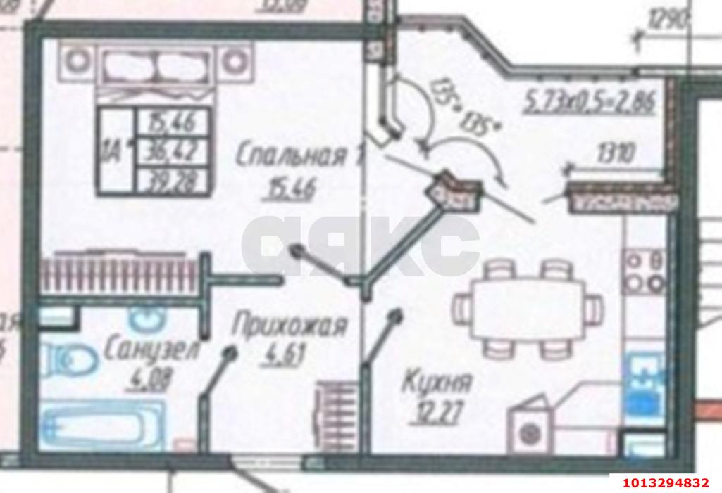 Фото №4: 1-комнатная квартира 36 м² - Краснодар, жилой комплекс Облака, ул. имени Генерала Корнилова, 9к2