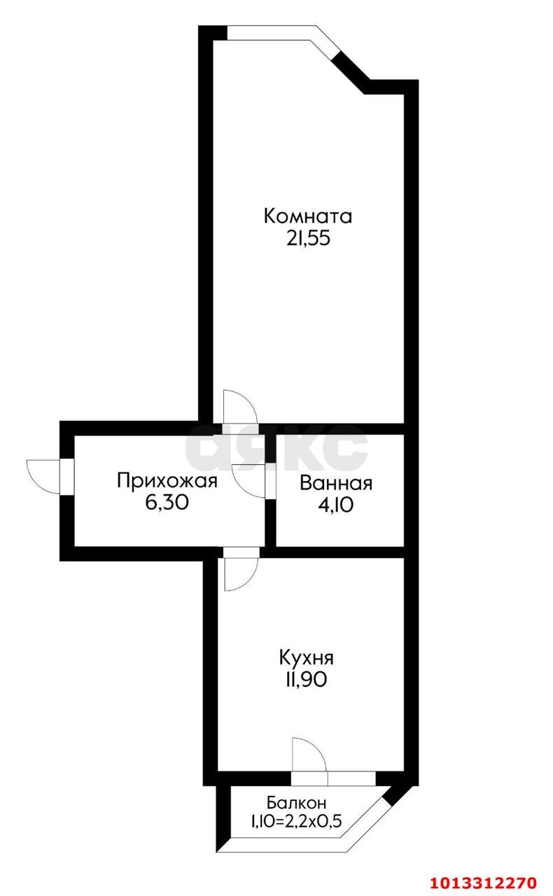 Фото №13: 1-комнатная квартира 47 м² - Яблоновский, жилой комплекс Компаньон-Сити, ул. Шоссейная, 63к1