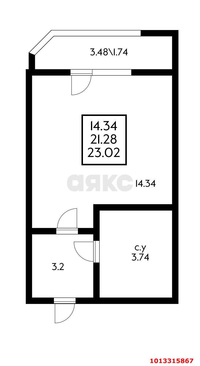 Фото №4: Студия 23 м² - Краснодар, жилой комплекс Ural, ул. Уральская, 87/7