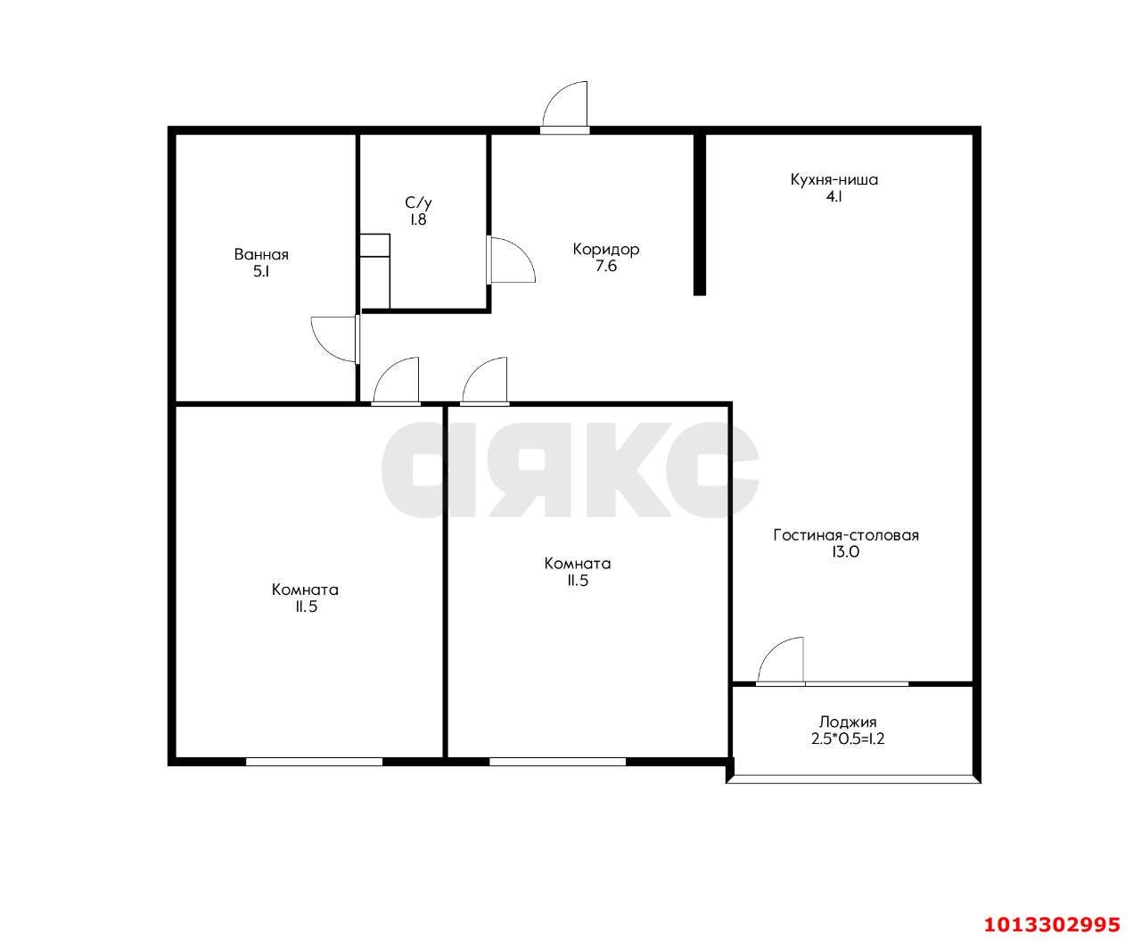 Фото №5: 2-комнатная квартира 54 м² - Краснодар, жилой комплекс Дыхание, ул. Лётчика Позднякова, 2к16