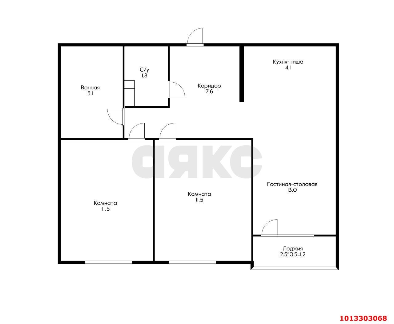 Фото №6: 2-комнатная квартира 54 м² - Краснодар, жилой комплекс Дыхание, ул. Лётчика Позднякова, 2к16