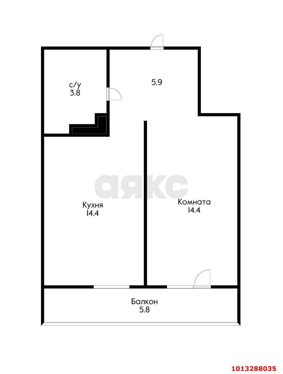 Фото №4: 1-комнатная квартира 44 м² - Краснодар, жилой комплекс Новелла, ул. Питерская, 40