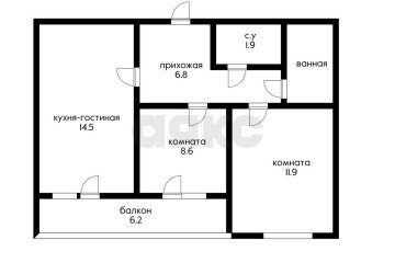 Фото №3: 2-комнатная квартира 53 м² - Краснодар, мкр. Парк Победы, 