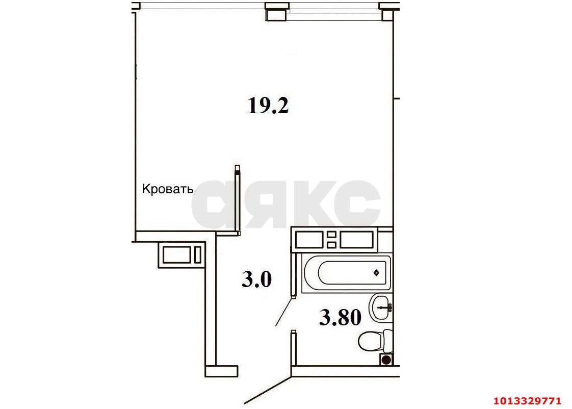 Фото №6: Студия 26 м² - Краснодар, жилой комплекс Самолёт, ул. Западный Обход, 39/2к5