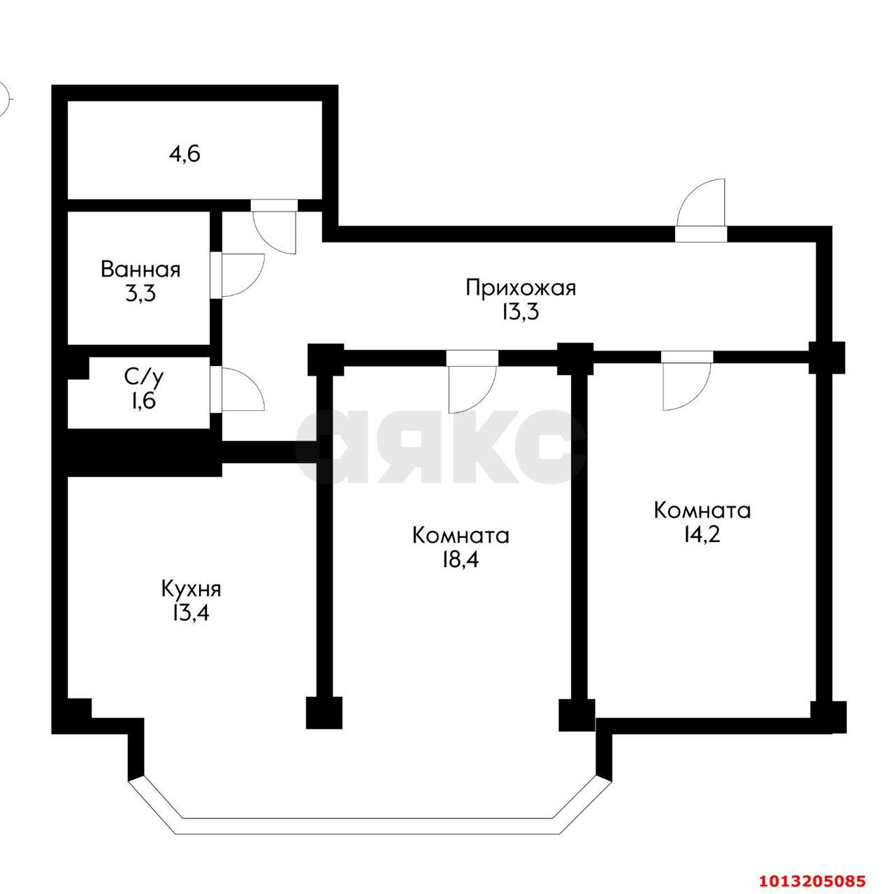 Фото №18: 2-комнатная квартира 68 м² - Яблоновский, ул. Гагарина, 165/1