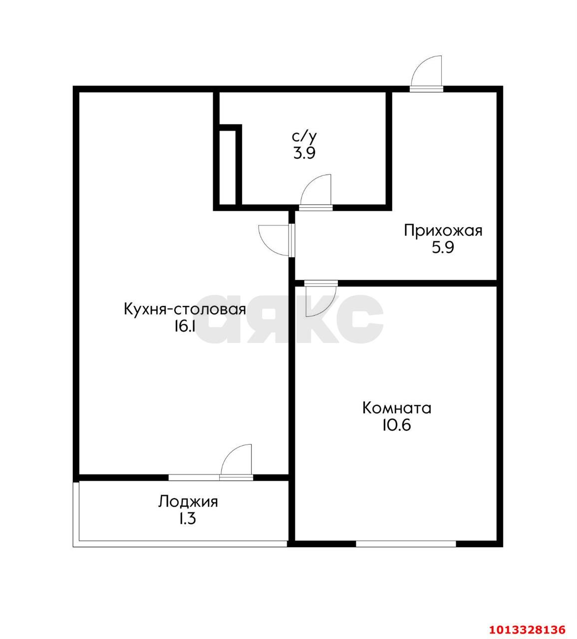 Фото №5: 1-комнатная квартира 40 м² - Краснодар, жилой комплекс Дыхание, ул. Лётчика Позднякова, 2к16