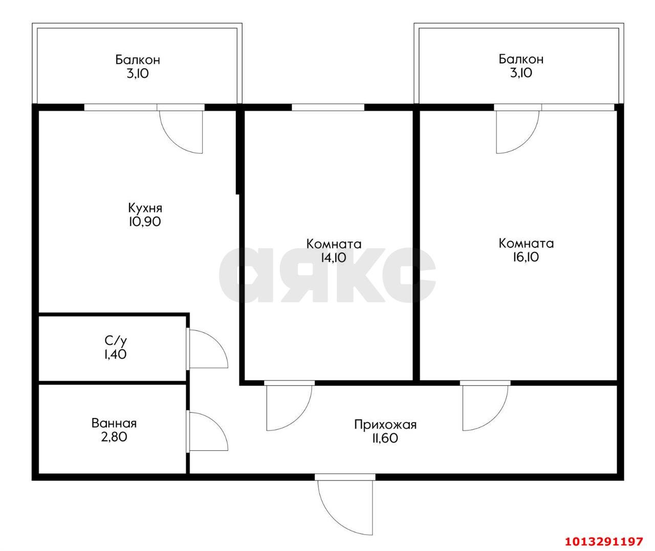 Фото №10: 2-комнатная квартира 62 м² - Краснодар, жилой комплекс Абрикосово, ул. имени Героя Георгия Бочарникова, 4к1