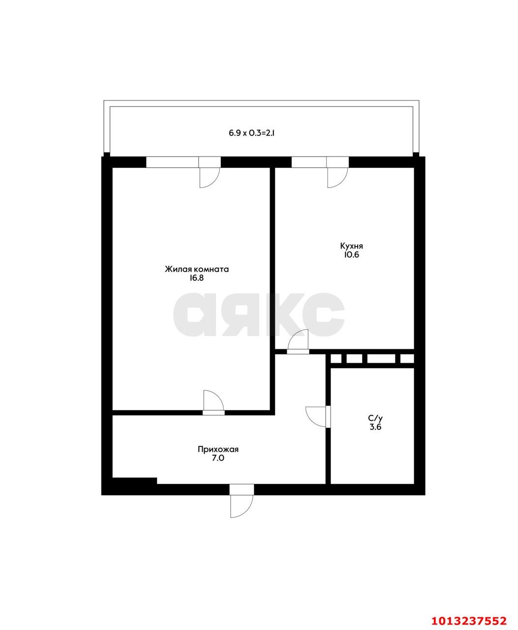 Фото №15: 1-комнатная квартира 40 м² - Краснодар, Гидростроителей, ул. Гидростроителей, 59/2