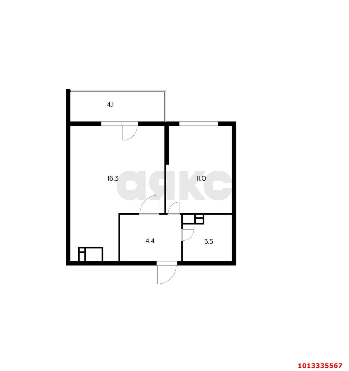 Фото №6: 1-комнатная квартира 39 м² - Краснодар, жилой комплекс Ракурс, ул. имени Героя Ростовского, 8