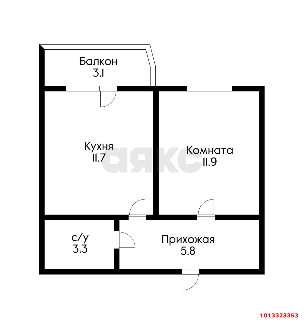 Фото №13: 1-комнатная квартира 34 м² - Яблоновский, жилой комплекс Гагарина-2, ул. Гагарина, 155Д