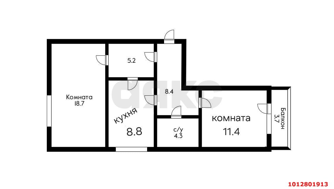 Фото №7: 2-комнатная квартира 59 м² - Краснодар, Музыкальный, ул. Адлерская