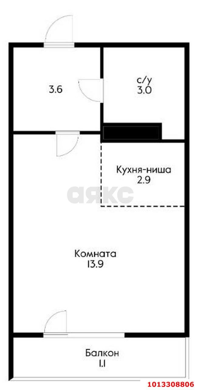 Фото №5: Студия 24 м² - Краснодар, жилой комплекс Дыхание, ул. Лётчика Позднякова, 2к10