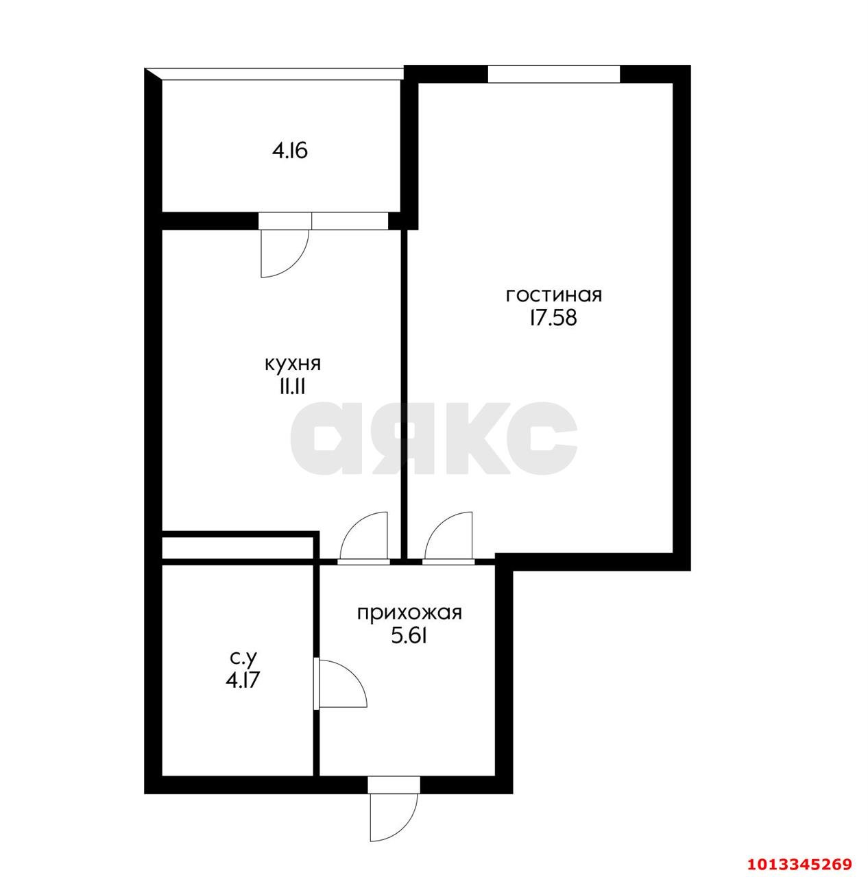 Фото №11: 1-комнатная квартира 41 м² - Краснодар, 1-й квартал, ул. Домбайская, 61