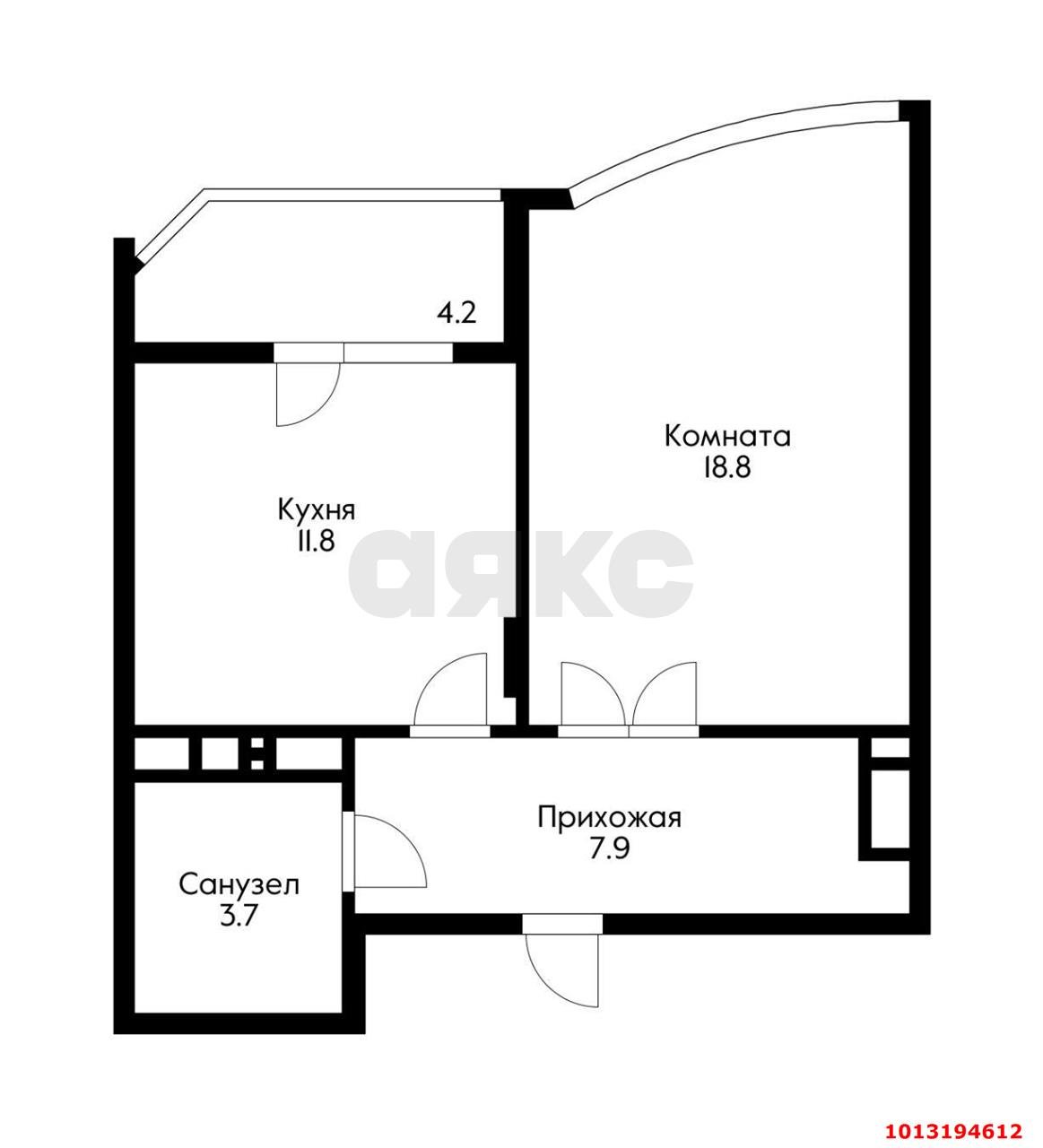 Фото №13: 1-комнатная квартира 44 м² - Краснодар, Солнечный, ул. Архитектора Петина, 18/1