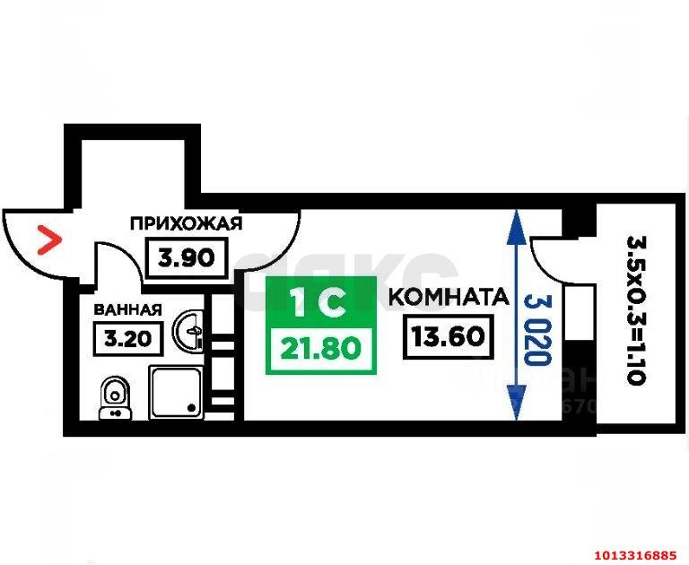 Фото №13: Студия 21 м² - Краснодар, Молодёжный, ул. Дубравная, 1