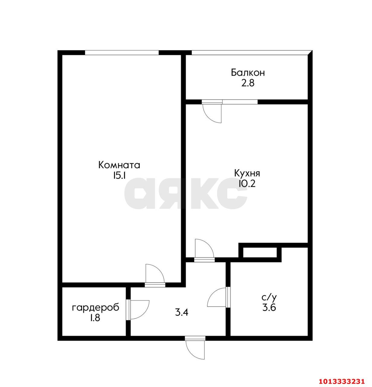 Фото №13: 1-комнатная квартира 33 м² - Краснодар, жилой комплекс Самолёт-4, ул. Ивана Беличенко, 95