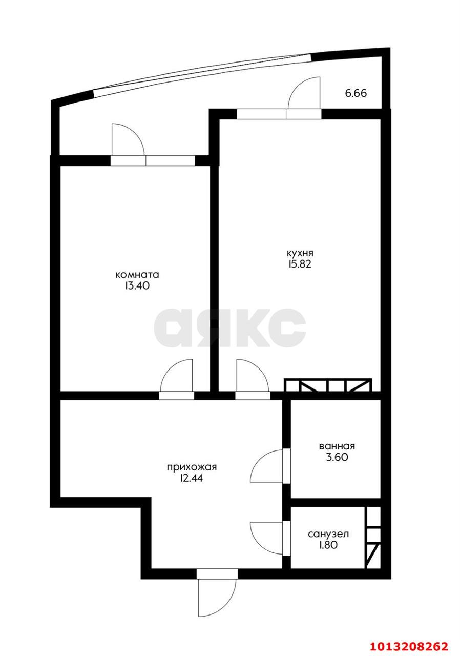 Фото №5: 1-комнатная квартира 54 м² - Краснодар, Черёмушки, ул. Вишняковой, 1/23к1