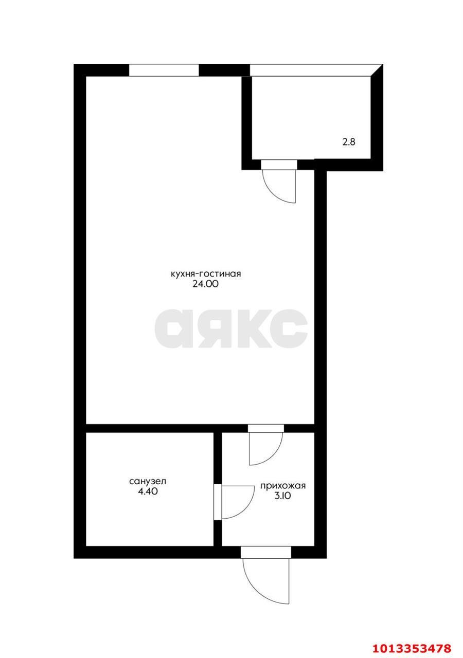 Фото №2: Студия 35 м² - Краснодар, Новознаменский, ул. Войсковая, 4к11