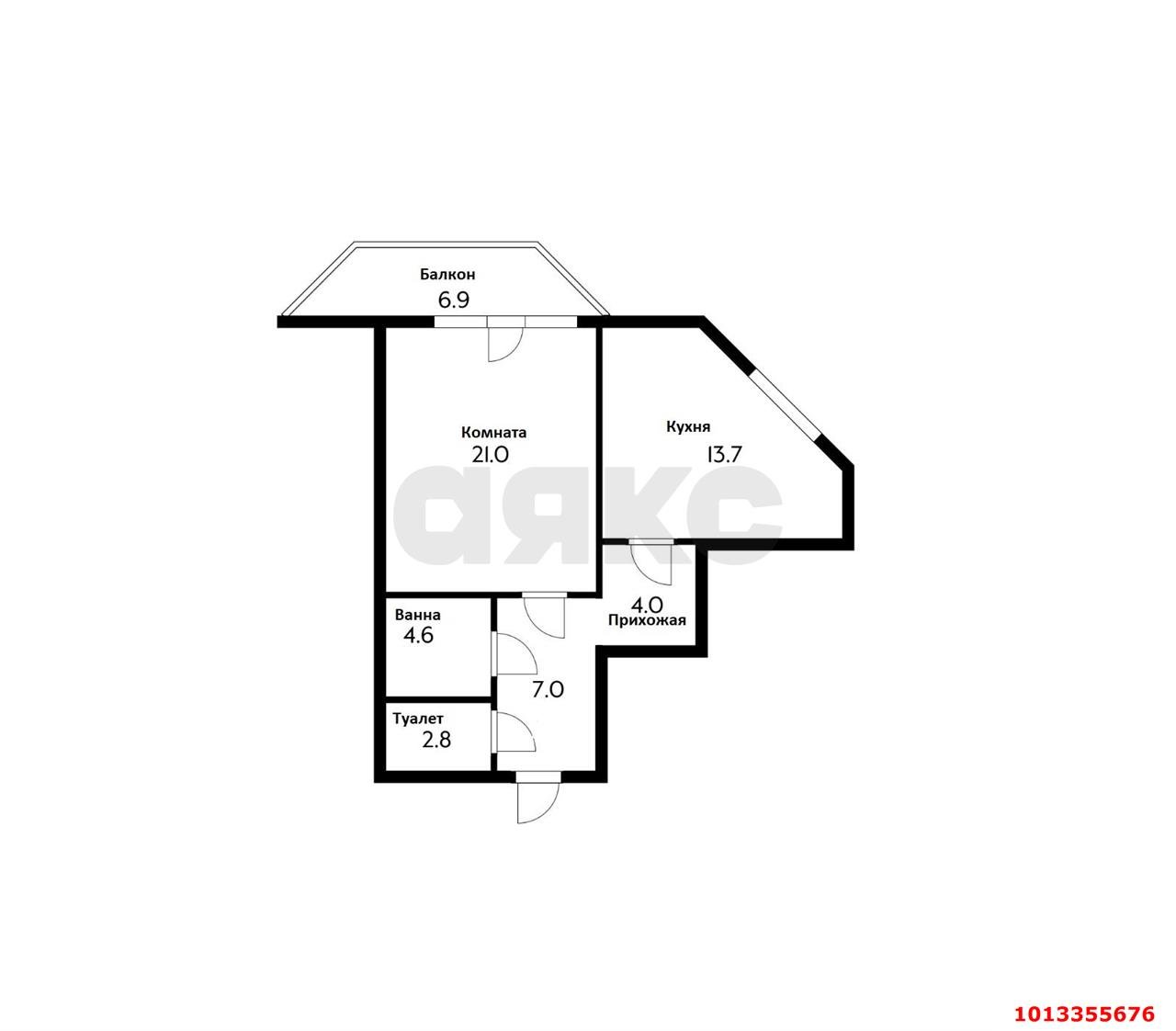 Фото №12: 1-комнатная квартира 60 м² - Краснодар, Центральный, ул. Леваневского, 187