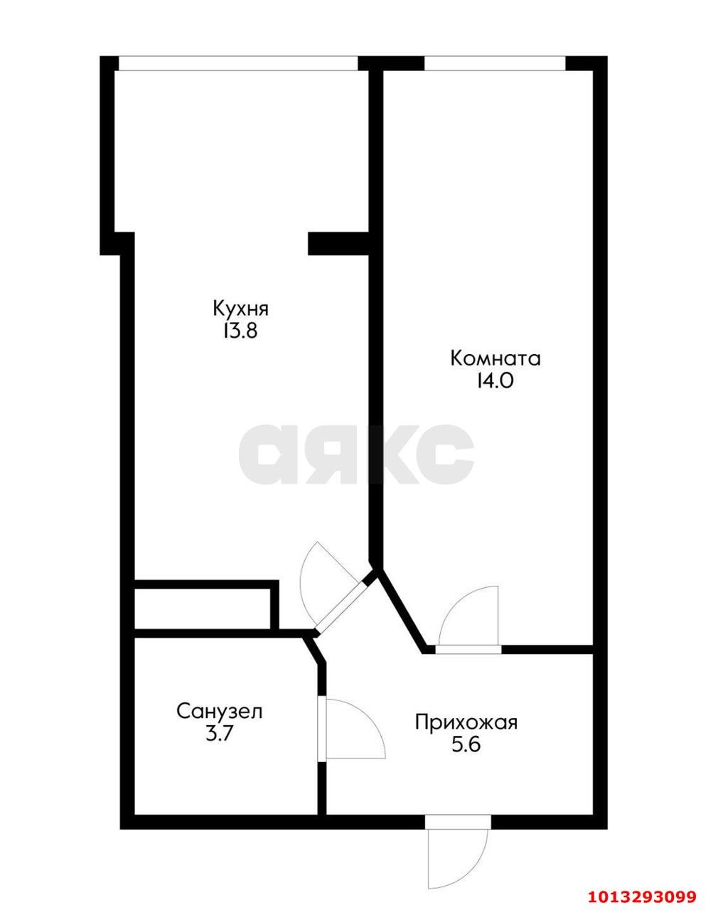 Фото №9: 1-комнатная квартира 41 м² - Яблоновский, ул. Тургеневское Шоссе