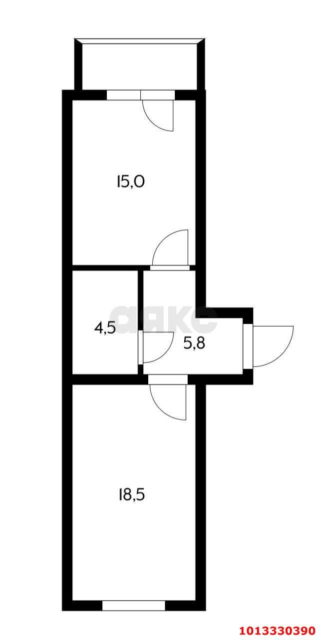 Фото №3: 1-комнатная квартира 44 м² - Российский, Прикубанский внутригородской округ, ул. Тепличная