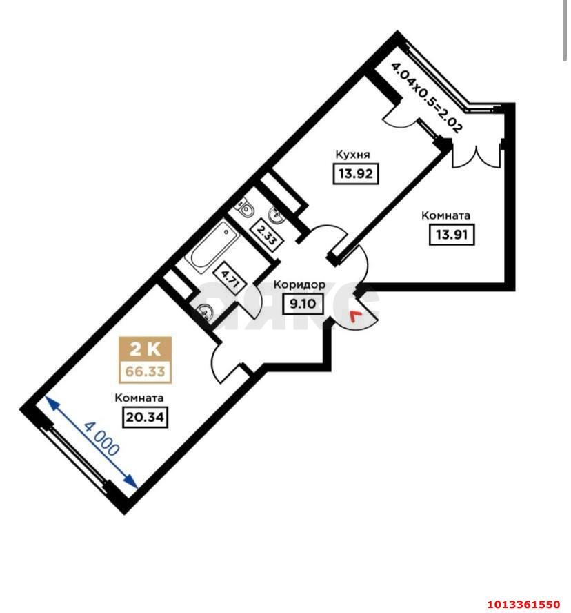 Фото №4: 2-комнатная квартира 67 м² - Краснодар, Школьный, ул. Школьная, 1