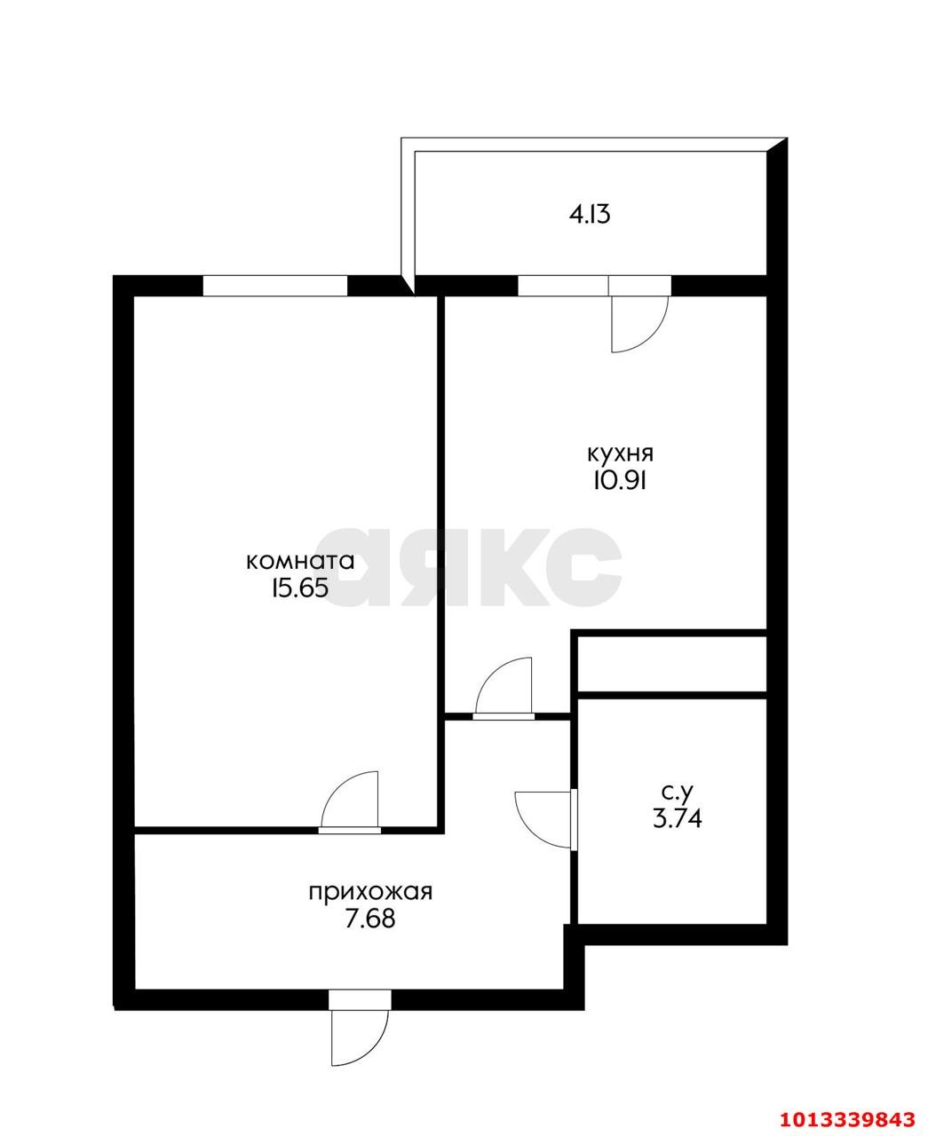 Фото №14: 1-комнатная квартира 44 м² - Краснодар, жилой комплекс Современник, ул. Гаражная, 107