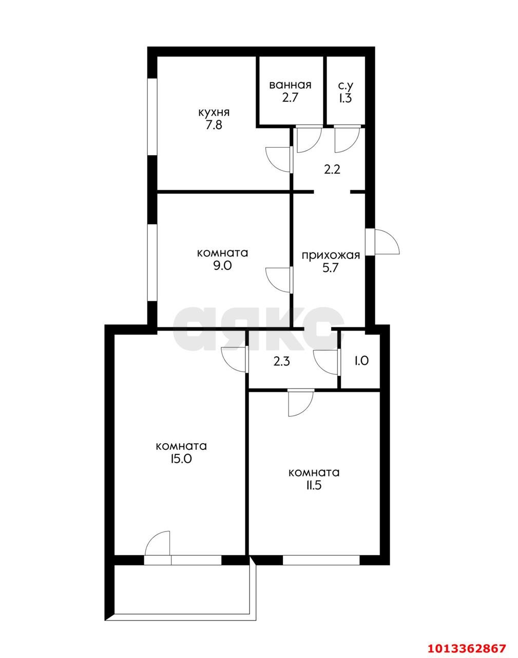 Фото №14: 3-комнатная квартира 65 м² - Краснодар, Комсомольский, ул. Сормовская, 108