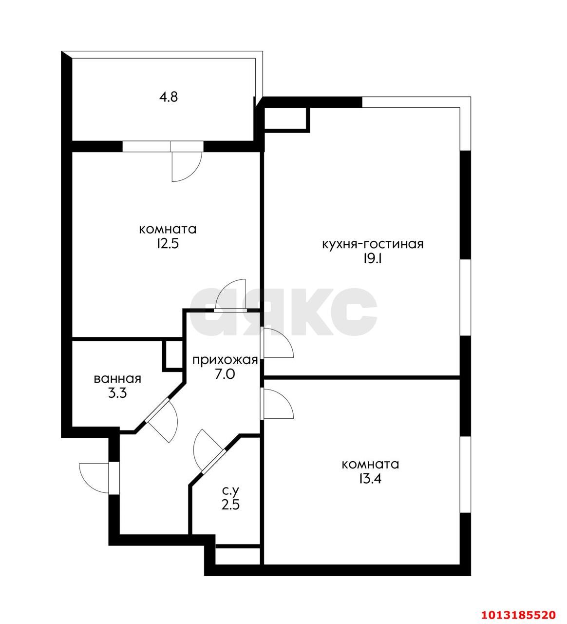 Фото №4: 2-комнатная квартира 62 м² - Краснодар, Парк Победы, 