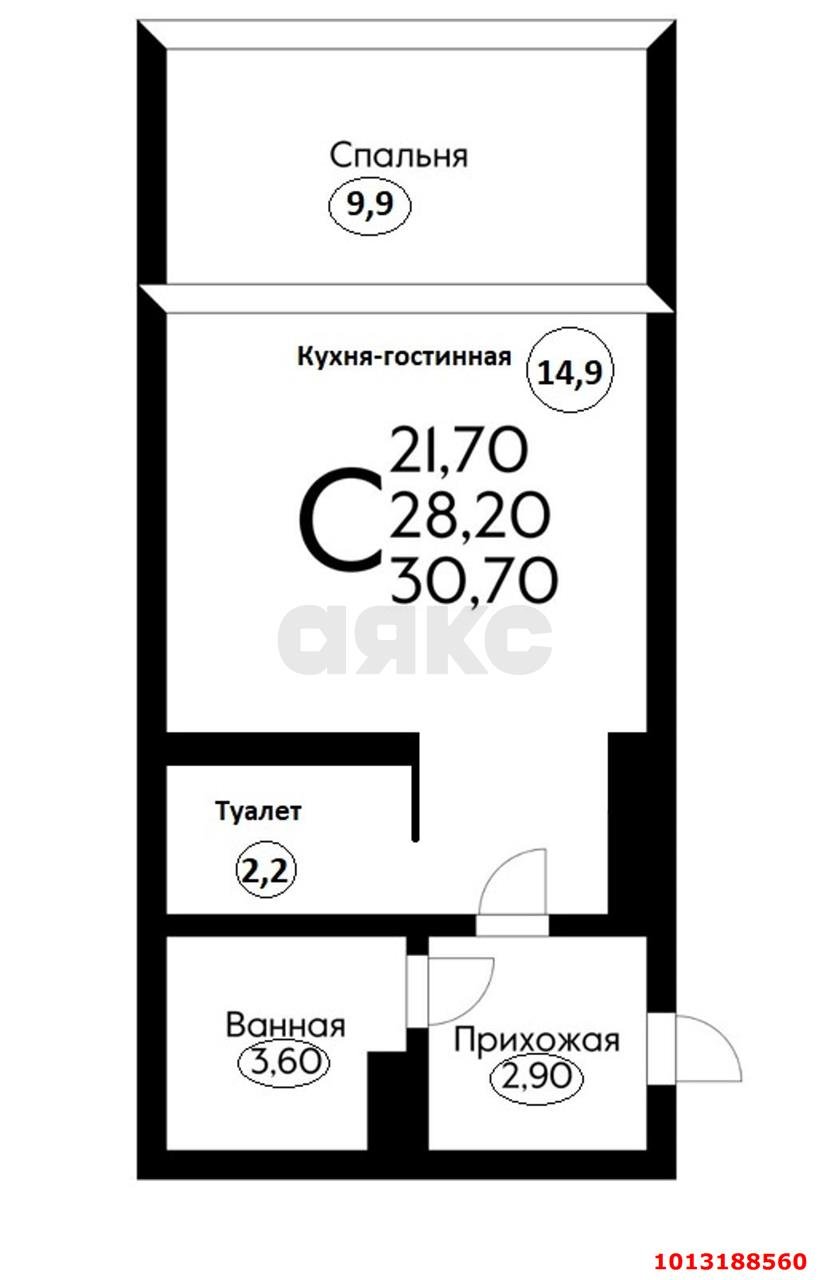 Фото №14: Студия 34 м² - Краснодар, жилой комплекс Самолёт, ул. Западный Обход, 39/2к6