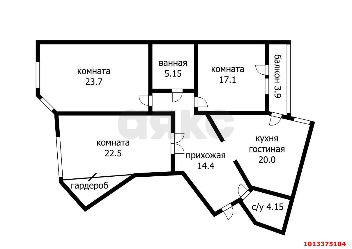 Фото №20: 3-комнатная квартира 111 м² - Краснодар, жилой комплекс Аврора, ул. Гаражная, 67