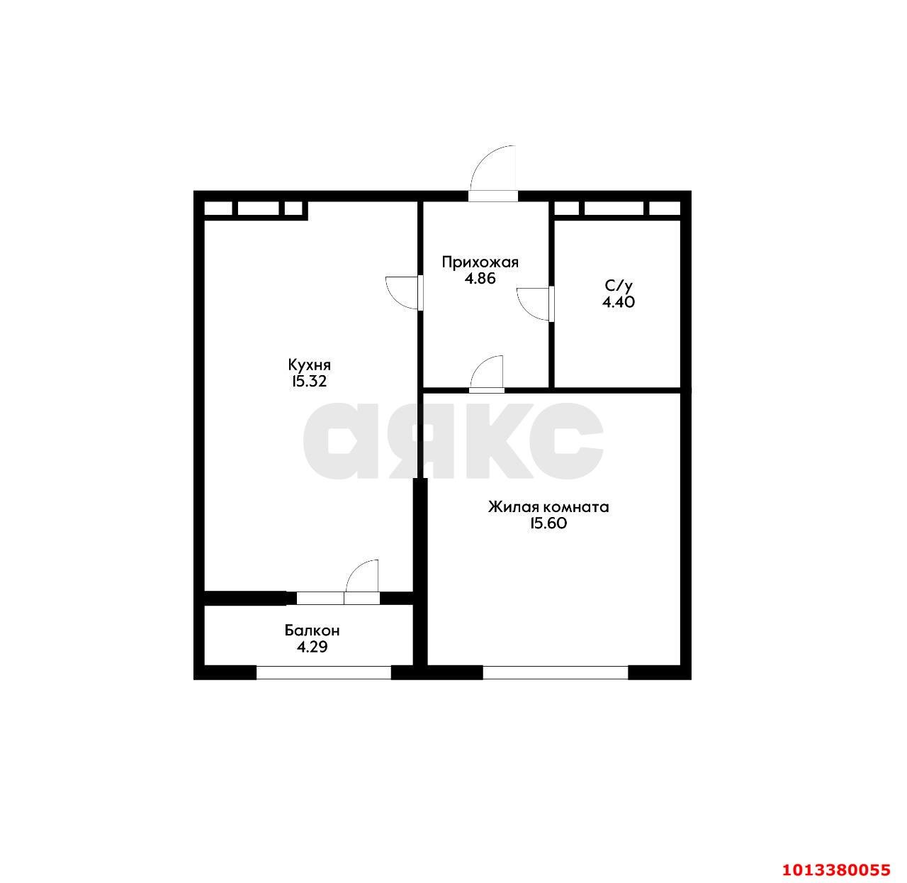 Фото №3: 1-комнатная квартира 42 м² - Краснодар, Школьный, ул. Школьная, 1