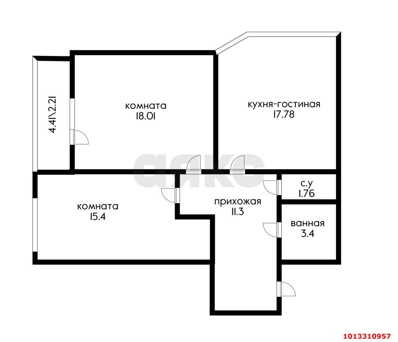 Фото №11: 2-комнатная квартира 69 м² - Краснодар, 2-й квартал, ул. имени Героя Николая Шевелёва, 2