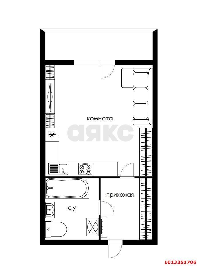 Фото №14: Студия 23 м² - Краснодар, жилой комплекс Подсолнухи, ул. Сахалинская, 15к4