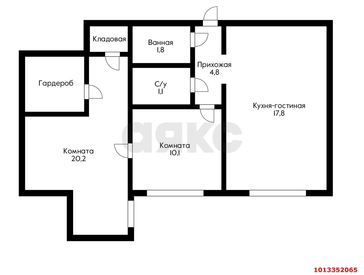 Фото №14: 2-комнатная квартира 58 м² - Краснодар, Краевая Клиническая Больница, ул. 1 Мая, 97