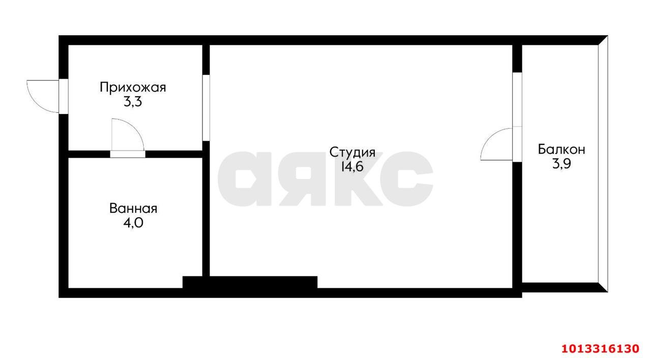 Фото №4: Студия 21 м² - Новая Адыгея, жилой комплекс Золотая линия 2, ул. Бжегокайская, 25к1