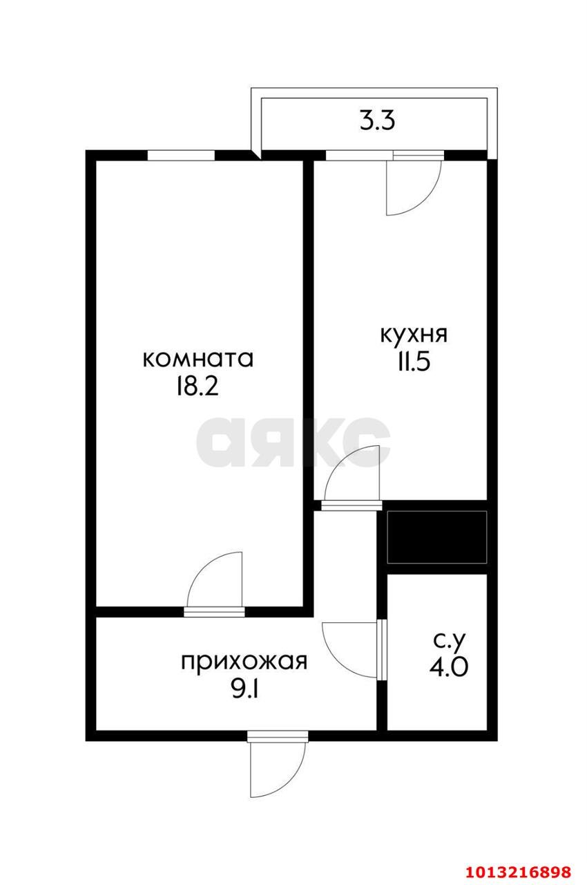 Фото №6: 1-комнатная квартира 46&nbsp;м², 7/17&nbsp;эт. - Краснодар, Прикубанский внутригородской округ, мкр. Музыкальный, ул. имени Сергея Есенина, 110/1