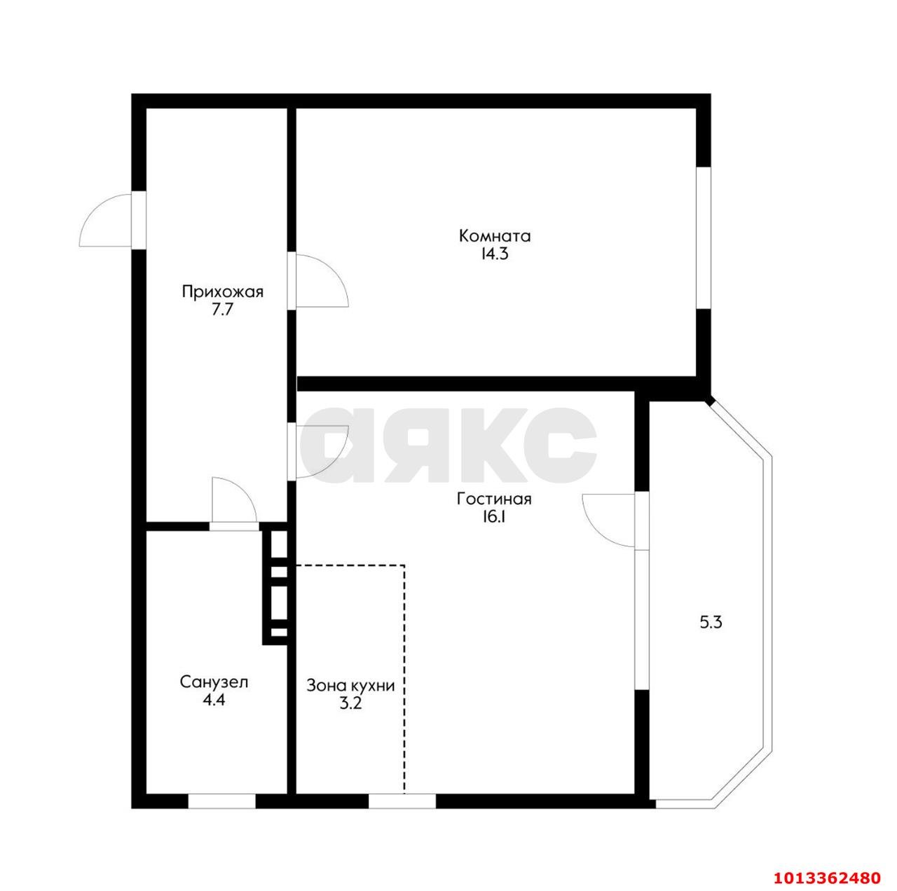 Фото №4: 1-комнатная квартира 51 м² - Краснодар, жилой комплекс Перспектива, ул. Героев-Разведчиков, 8к1