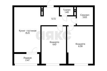 Фото №1: 2-комнатная квартира 49&nbsp;м², 9/9&nbsp;эт. - Краснодар, мкр. жилой комплекс Новые Сезоны, 