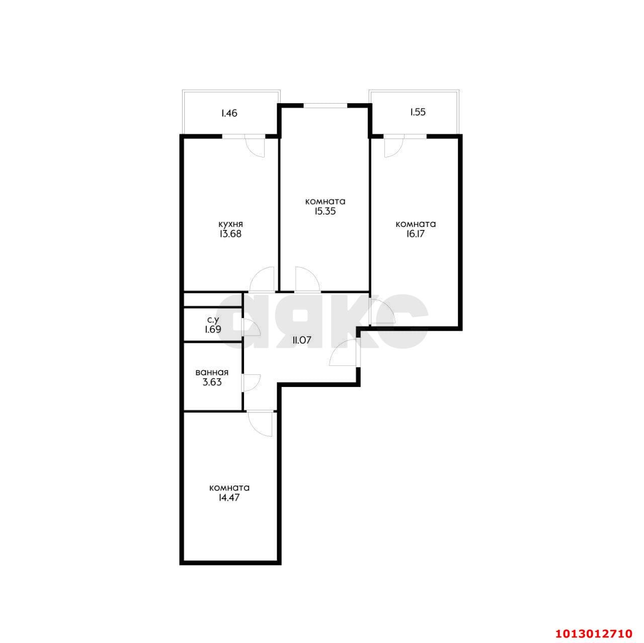 Фото №20: 3-комнатная квартира 80 м² - Краснодар, Гидростроителей, ул. Снесарева, 17/1к2