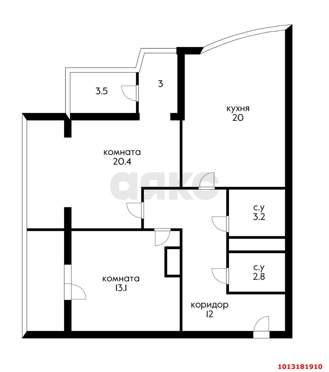 Фото №15: 2-комнатная квартира 81 м² - Краснодар, Солнечный, ул. Архитектора Петина, 18/3