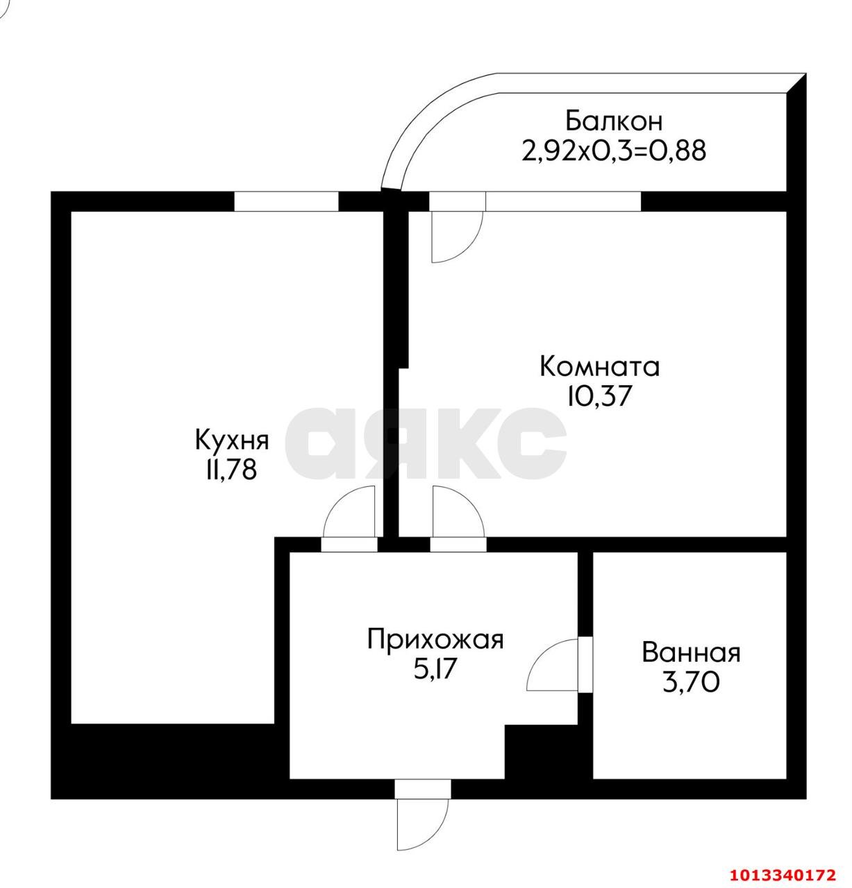 Фото №10: 1-комнатная квартира 31 м² - Краснодар, жилой комплекс Фонтаны, ул. Воронежская, 47/14